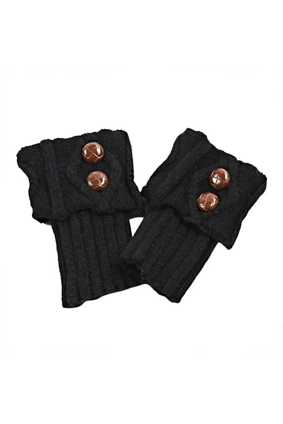 Women's Button Socks Boot Accessories Short Leg Warmers Knit Toppers