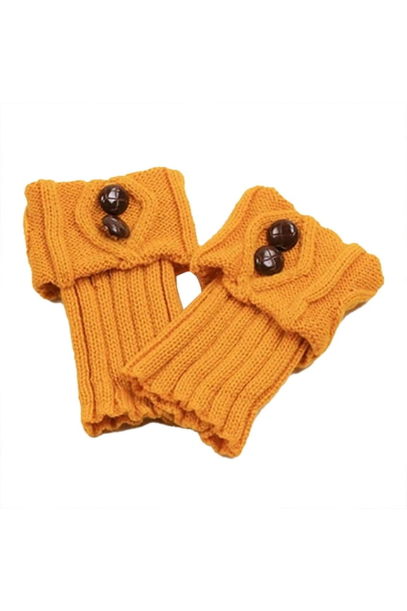 Women's Button Socks Boot Accessories Short Leg Warmers Knit Toppers
