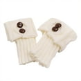 thumbnail image 1 of JeashCHAT Women's Button Socks Boot Accessories Short Leg Warmers Knit Toppers, 1 of 2