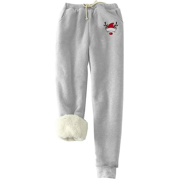 JeashCHAT Women's Fleece Lined Tights Casual Women Printed Span Ladies High Waist Keep Warm Long Pants Full Length Pants Leggings