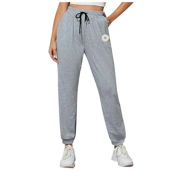 JeashCHAT Women's Fleece Lined Tights Women Solid Color Easy High Waist Leisure Time Sweater Pants Hip Hop Pants