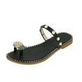 thumbnail image 1 of JeashCHAT Women's Pineapple Pearls Flat Sandals, Clip Toe Flip Flops Boho Casual Flat Slippers Beach Shoes for Summer Oceanside Holiday Outdoor, 1 of 4