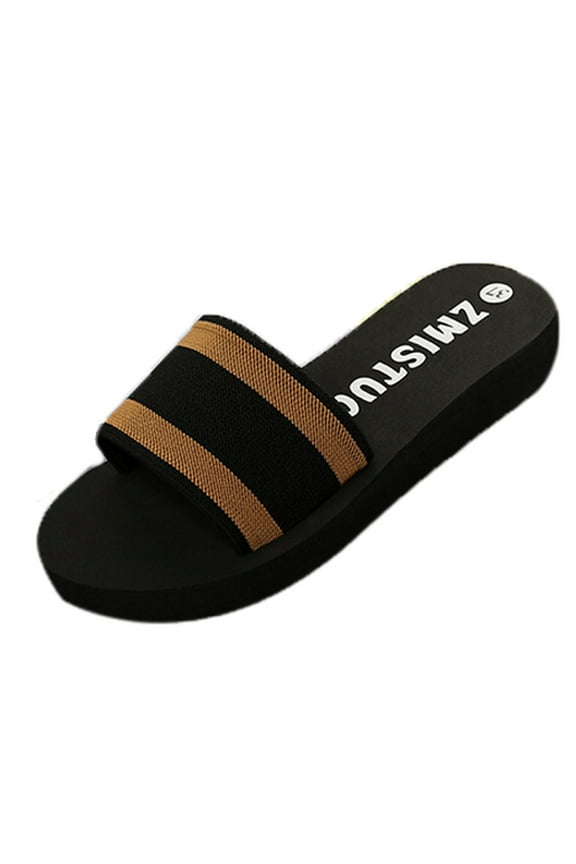 Women's Platform Slide Sandals Slip On Open Toe Backless One Band Slippers Casual Flatform Beach Slides