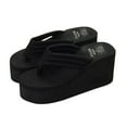 thumbnail image 1 of JeashCHAT Women's Platform Wedge Flip Flops Open Toe Slides Beach Sandals, 1 of 2