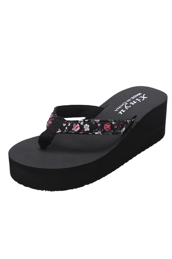 Women's Platform Wedge Flip Flops Summer Beach Comfortable Arch Support Thong Sandals Beach Slippers