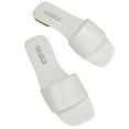 thumbnail image 1 of JeashCHAT Women's Slip On Flat Sandals Summer Square Open Toe Slide Sandals Summer Versatile Solid Color Lightweight Single Band Slippers, 1 of 6