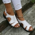 thumbnail image 1 of JeashCHAT Women's Wedge Sandals Open Toe Slingback Comfort Casual Walking Sandals Elastic Ankle Strap Summer Platform Shoes Ladies Roman Wedge Sandals for Outdoor Travel (White), 1 of 8