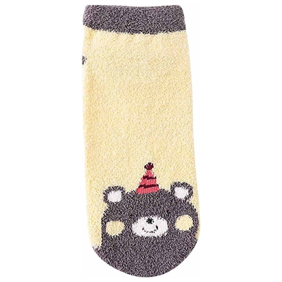 JeashCHAT Women's Winter Super Soft Warm Cozy Fuzzy Fleece-Lined Floor Short Socks