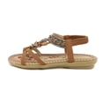 thumbnail image 1 of JeashCHAT Womens Flat Sandals Bohemian T-Strap String Beads Arch Support Summer Comfort Sandal Ankle Elastic Flats Casual Beach Shoes, 1 of 3