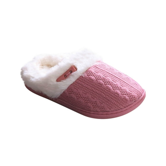JeashCHAT Womens Fuzzy Slippers Slip On Fuzzy House Slippers Memory Foam Slippers Outdoor Indoor Warm Plush Bedroom Shoes with Faux Fur Lining