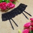 thumbnail image 1 of JeashCHAT Womens Lace Top Thigh-Highs Stockings Socks + Suspender Garter Belt BK, 1 of 4