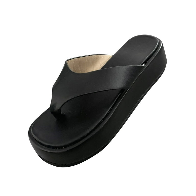 JeashCHAT Womens Platform Flip Flops Slip On Platform