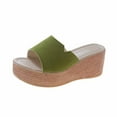 thumbnail image 1 of JeashCHAT Womens Platform Wedge Sandals Slip On Espadrille Wedges Single Strap Slide Sandals Casual Open Toe Beach Summer Sandals, 1 of 4