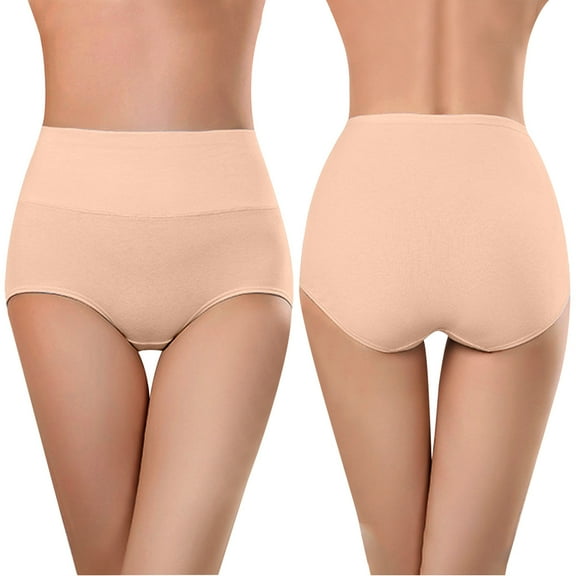 JeashCHAT Womens Underwear Seamless High Waisted Briefs Stretch No Show Breathable Full Coverage Solid Color Ladies Panties