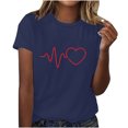 thumbnail image 1 of JeashCHAT Womens Valentine's Day Graphic Tees Short Sleeve Crew Neck Heart Printed Shirts Blouse Tops, 1 of 5
