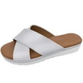 thumbnail image 1 of JeashCHAT Womens Wedge Sandals Summer Outdoor Cross-Strap Slide Sandals Open Toe Platform Slippers Beach Sandals, 1 of 6