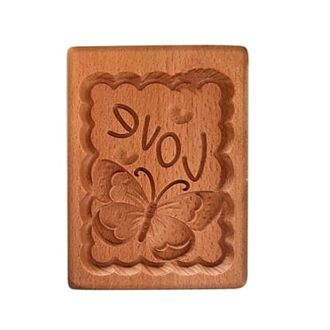 JeashCHAT Wooden Cookie Mould, 3D Baking Mould, Cookie Die Cutting Machine Conical Plant Model Cookie Wooden Gingerbread For Halloween Thanksgiving Christmas Kitchen DIY