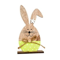 JeashCHAT Wooden Easter Bunny Table Decorations Bunnies Rabbit Tabletop Party Centerpiece Signs Wood Holiday Spring Eggs Shelf Topper for Home Kitchen Office Mantle Outdoor Patio Yard Decor