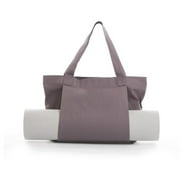 JeashCHAT Yoga Bag for Women with Yoga Mat Carrier Pocket Carryall Canvas Tote Shoulder Bag for Pilates Gym Workout Office Beach (Gray)