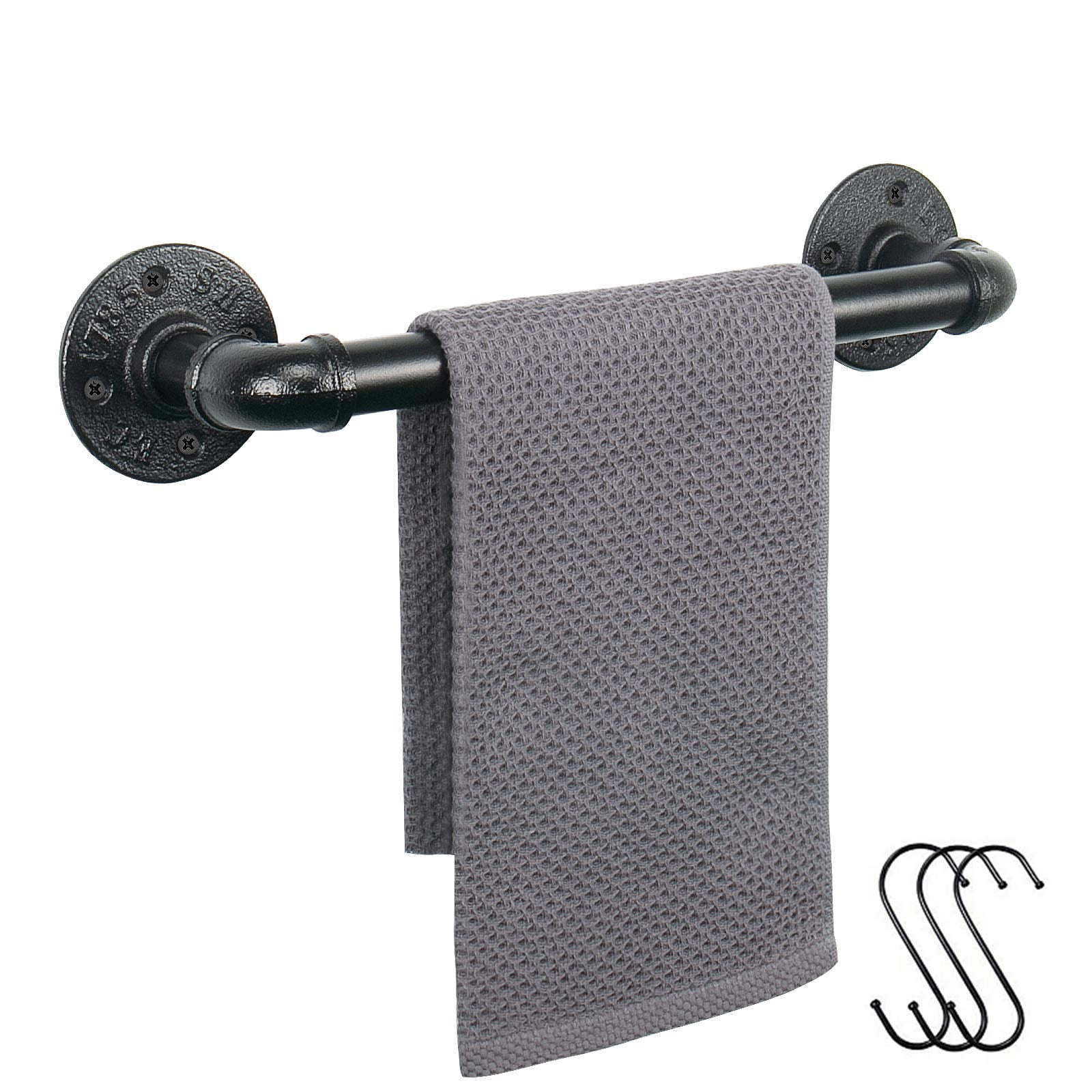 Eledom Industrial Pipe Towel Rack Towel Bar 21 Inch 2 Pack, Heavy