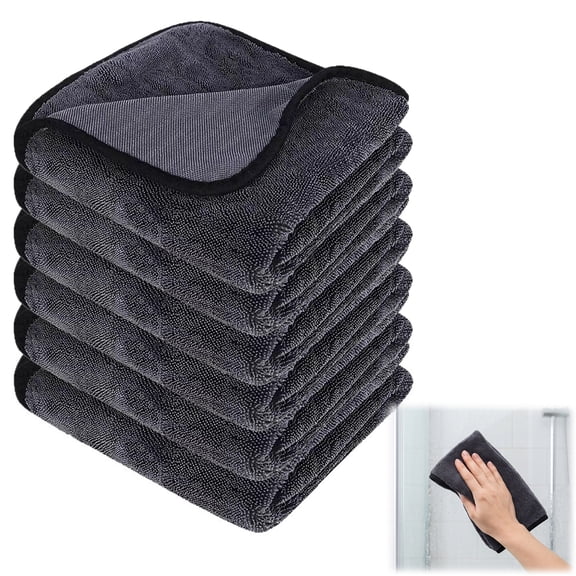 Jeaver Microfiber Window Cleaning Cloth XXL, Streak Free Reusable Cloth for Glass Shower Tiles Faucets Mirrors (24x16 in,6PCS)