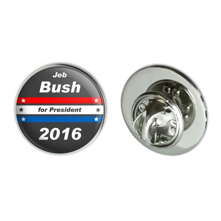 Jeb Bush Republican for President 2016 Round Metal Lapel Hat Pin Tie Tack Pinback