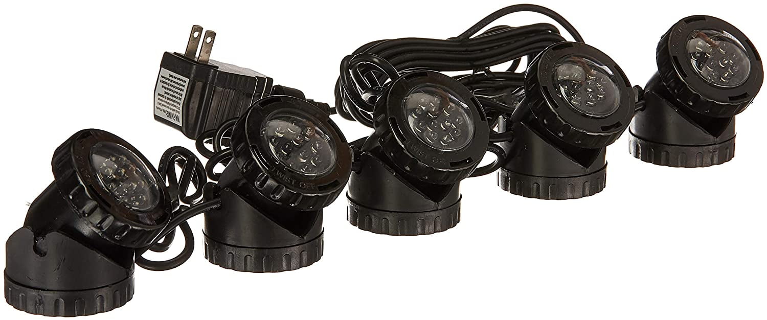 Modern Black LED Waterproof Outdoor Path Lights, Set of 5