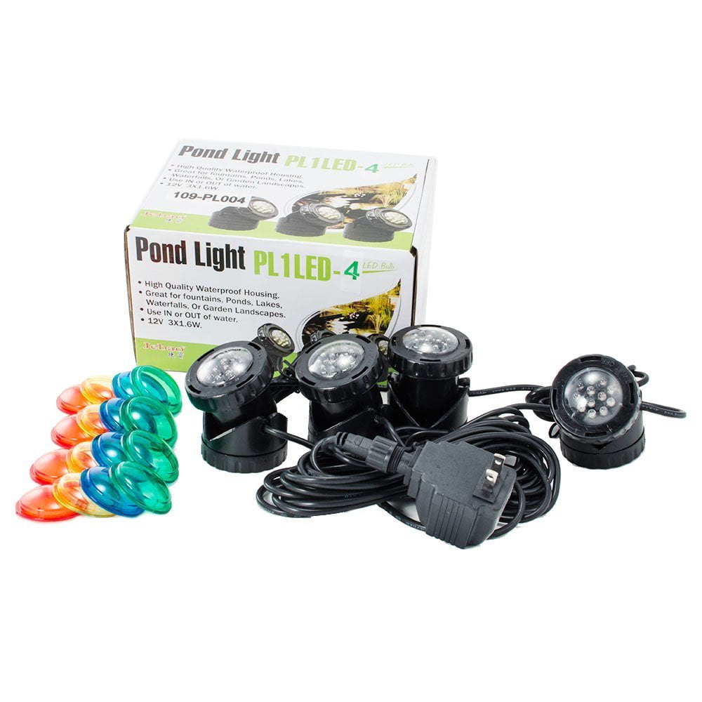 Compact Black LED Outdoor Waterproof Garden Spotlight Set