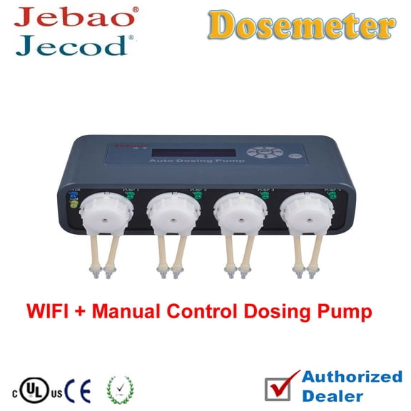 Jebao Doser 2.4 WiFi 4-Channel Auto Dosing Pump for Saltwater Reef Aquarium, Dark Grey (PET-FILTER-DP24)