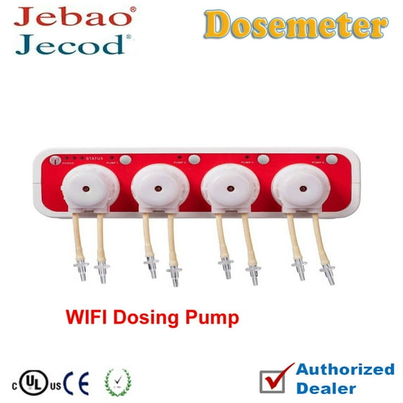 Jebao Doser 3.4 WiFi 4-Channel Auto Dosing Pump for Saltwater Reef Aquarium, White (Doser3.4) (PET-FILTER-DP34)