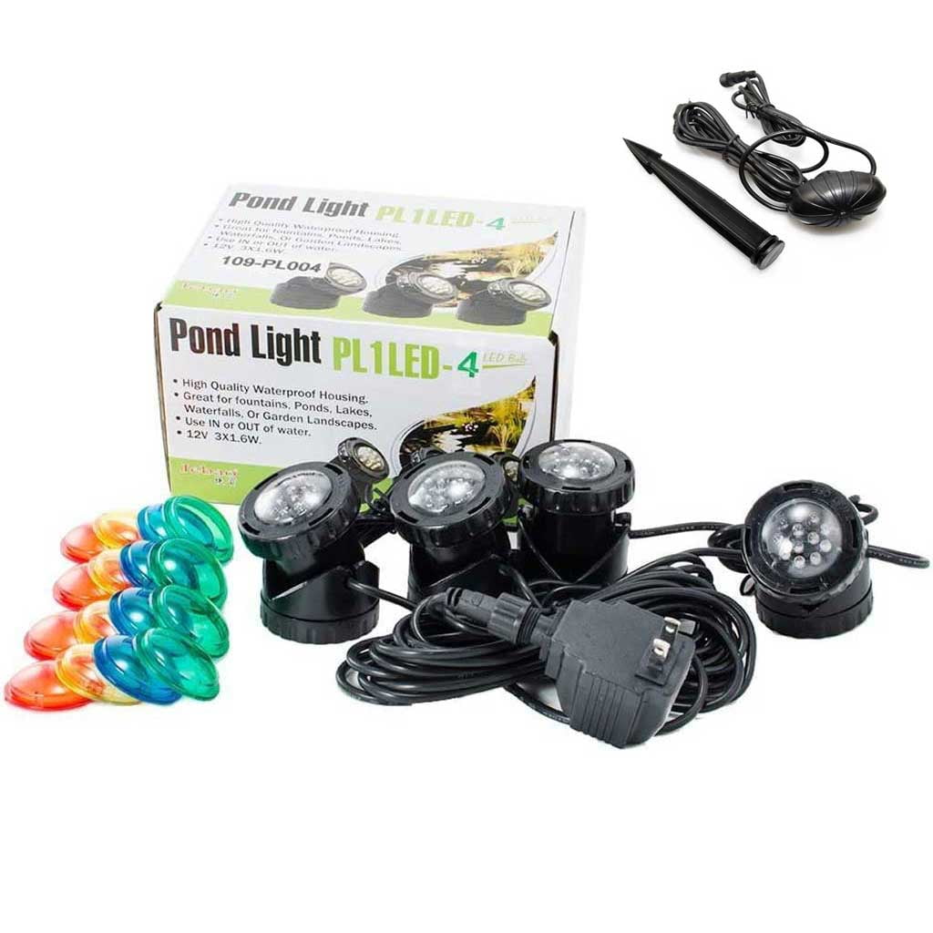 Compact Black LED Outdoor Waterproof Garden Spotlight Set
