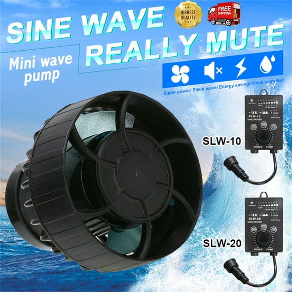 Jebao SLW Wave Maker Flow Pump with Controller for Marine Reef Aquarium (SLW-20, 2641 GPH)