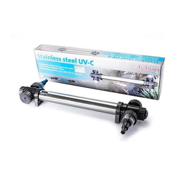 Jebao STU-75 Stainless Steel Pond and Aquarium UV Clarifier, 75-watt