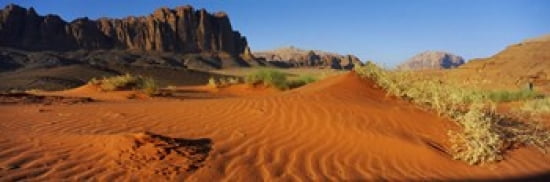 Jebel Qatar from the valley floor Wadi Rum Jordan Canvas Art - Panoramic Images (36 x 12)