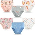 thumbnail image 1 of Jeccie Kids Baby Girls Lovely 100% Cotton Briefs, Soft Underwear 6-Pack,#C for 6-7 Years, 1 of 10