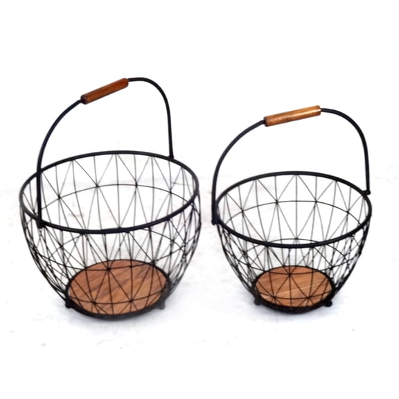 Jeco 2 Piece Basket Set in Brown and Black