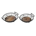 thumbnail image 1 of Jeco 2 Piece Round Serving Tray Set in Black and Brown, 1 of 2