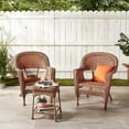 thumbnail image 1 of Jeco 3 Piece Resin Wicker Patio Conversation Set in Espresso-Color:Honey, 1 of 5