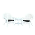 thumbnail image 1 of Jeco 3 Piece Wicker Conversation Set in White with Black Cushions, 1 of 3