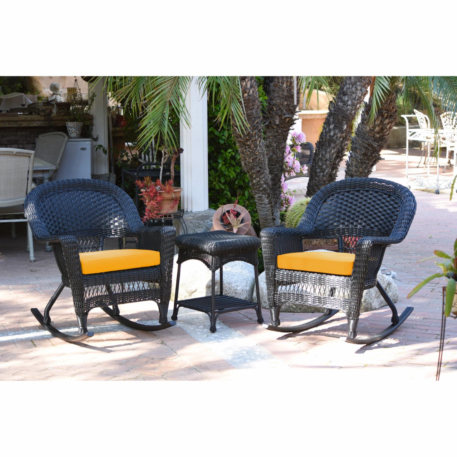 Jeco 3 pc. Wicker Rocker Chair Set with Side Table - image 1 of 2