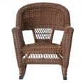 thumbnail image 1 of Jeco 3pc Black Rocker Wicker Chair Set With Midnight Blue Cushion-Finish:Espresso, 1 of 4