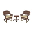 thumbnail image 1 of Jeco 3pc Wicker Rocker Chair Set in Honey with Tan Cushion, 1 of 2