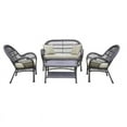 thumbnail image 1 of Jeco 4 Piece Wicker Conversation Set in Espresso with Tan Cushions, 1 of 2