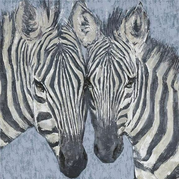Jeco 40" Zebra Brothers Oil Painting Wall Decor
