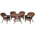 thumbnail image 1 of Jeco 5 Piece Resin Wicker Outdoor Patio Dining Set in Honey with Black Cushion, 1 of 10