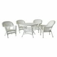 thumbnail image 1 of Jeco 5 Piece Resin Wicker Outdoor Patio Dining Set in White, 1 of 5