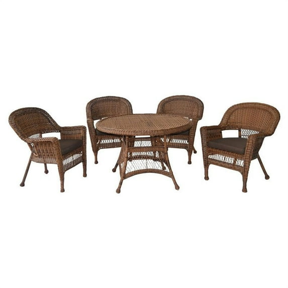 Jeco 5 Piece Wicker Patio Dining Set