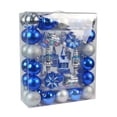 thumbnail image 1 of Jeco 50 Piece Christmas Tree Ornament Set in Blue and Silver, 1 of 9