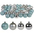 thumbnail image 1 of Jeco 55 Piece Shatterproof Plastic Christmas Ornament Set in Silver and Blue, 1 of 4