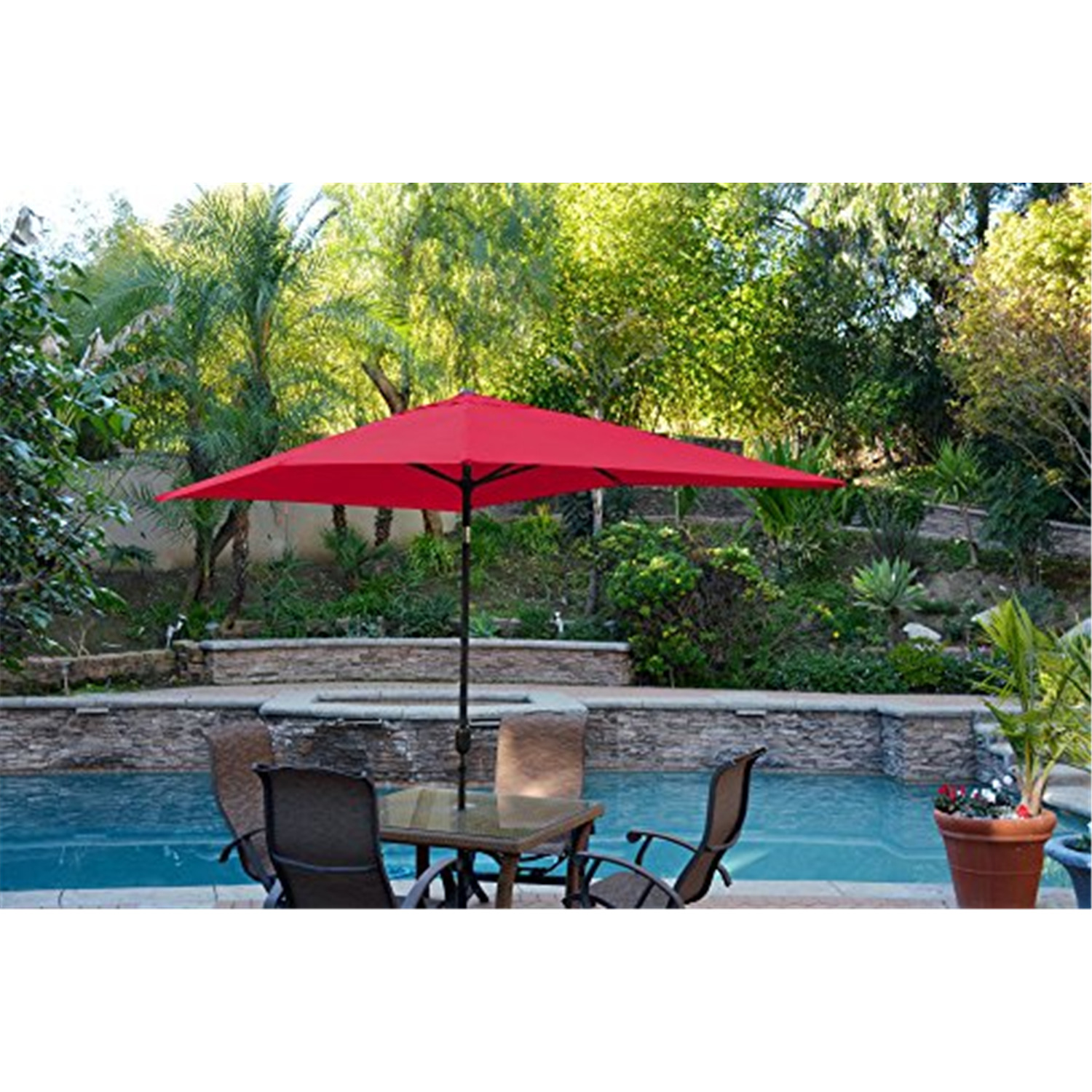 eco 6.5 x 10 aluminum patio market umbrella Double-Sided Rectangular This umbrella has a rust SimplyShade Catalina 10-foot Rectangle Push